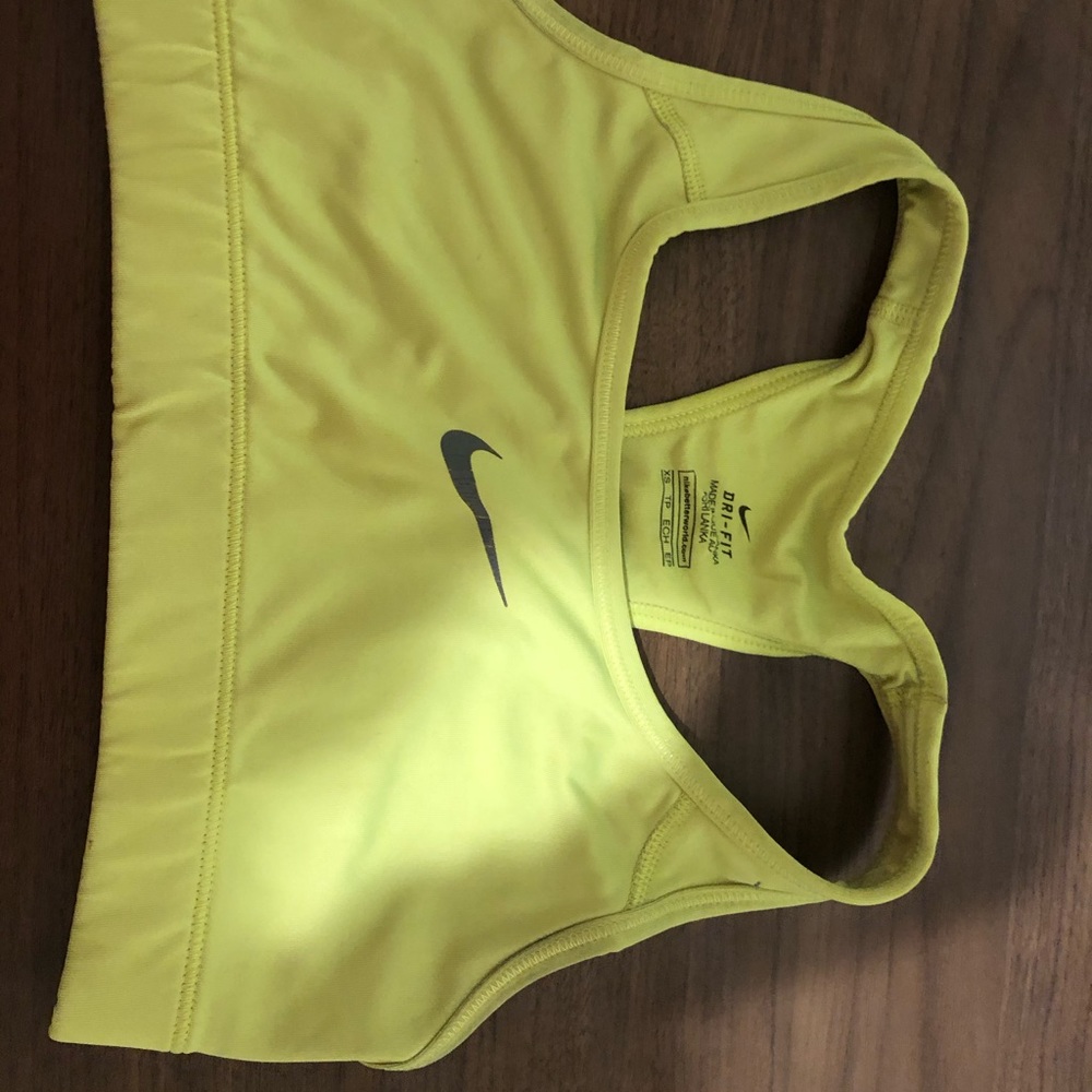 Nike neon yellow sports bra